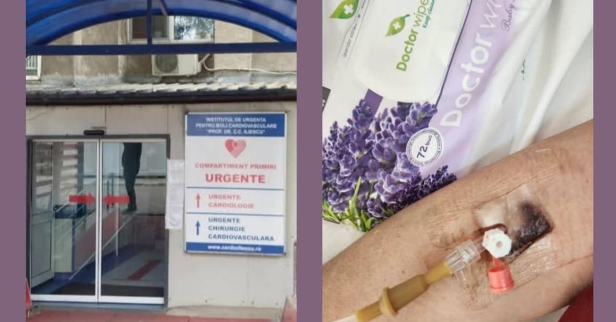 Spital C.C. Iliescu București și imagine pacient cu branulă – condiții semnalate în sistemul sanitar